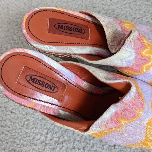 Missoni Slip On Platform Studded Wood Clog Heel - Picture 3 of 5
